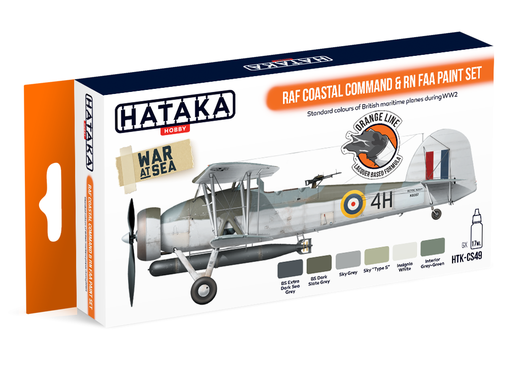 Hataka HTK-CS49 ORANGE LINE – Coffret de peinture RAF Coastal Command &amp;amp; RN FAA 6 x 17 ml