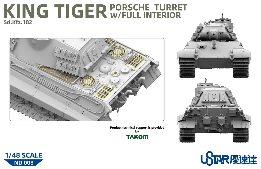 Suyata NO-008 King Tiger Porsche Turret With Full Interior 1/48 – imagen 3
