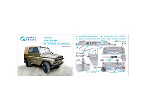 Quinta Studio QD43003 UAZ-469 3D-Printed &amp;amp; colored Interior on decal paper (Zvezda) 1/43 – image 12