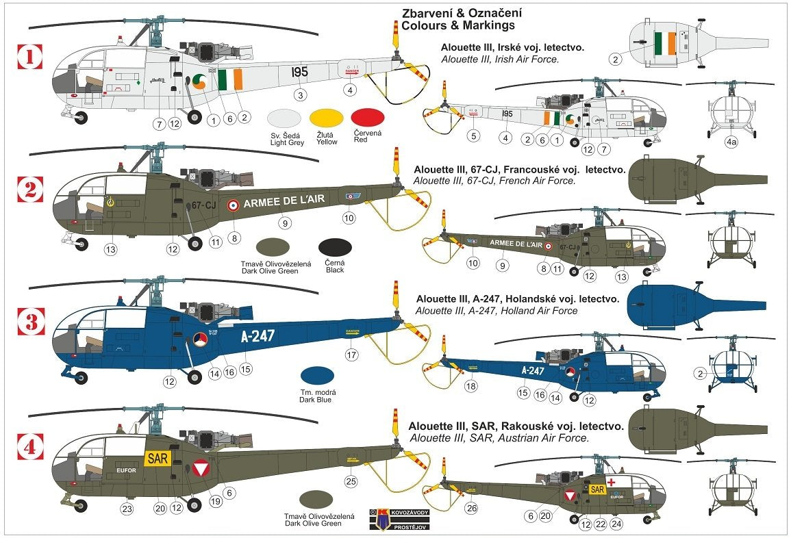 Kovozavody Prostejov KPM0278 Alouette III &amp;quot;Over Europe&amp;quot; 1/72 – image 2