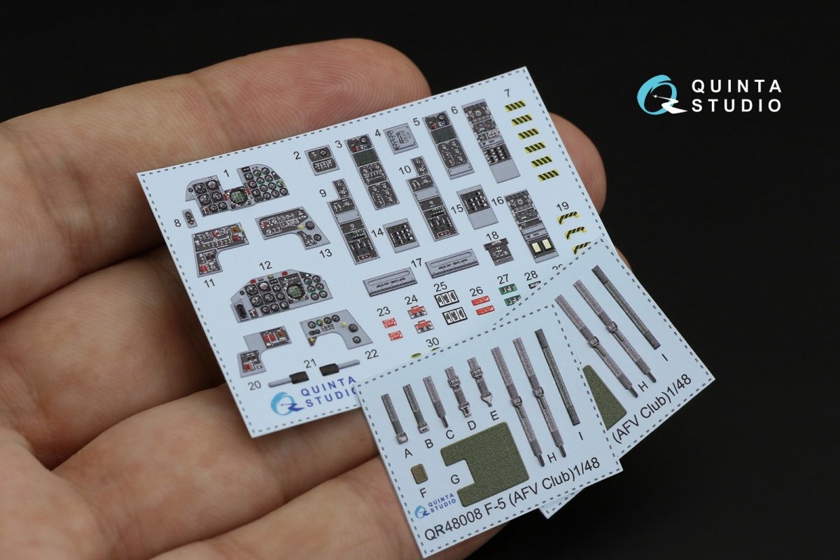 Quinta Studio QD48197 F-5F Tiger II 3D-Printed &amp;amp; coloured Interior on decal paper (for AFV Club ) 1/48 – zdjęcie 9