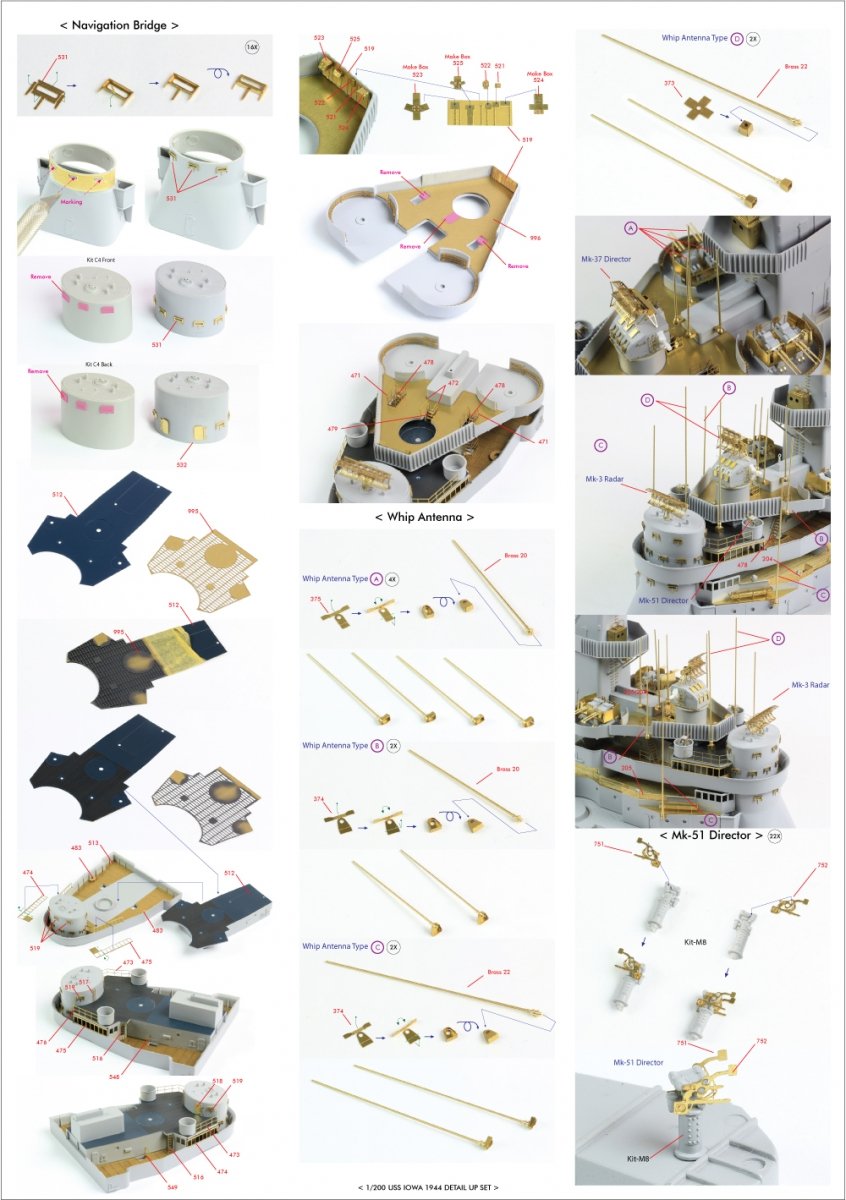 Pontos 22004F1 USS BB-61 Iowa 1944 Detail Up Set (Without wooden deck) 1/200 – image 30
