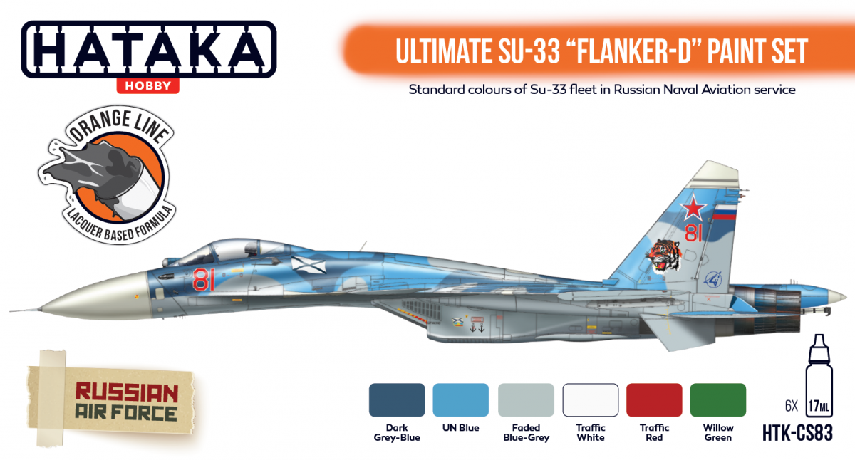 Hataka HTK-CS83 Ultimate Su-33 Flanker-D paint set 6x17ml – zdjęcie 2