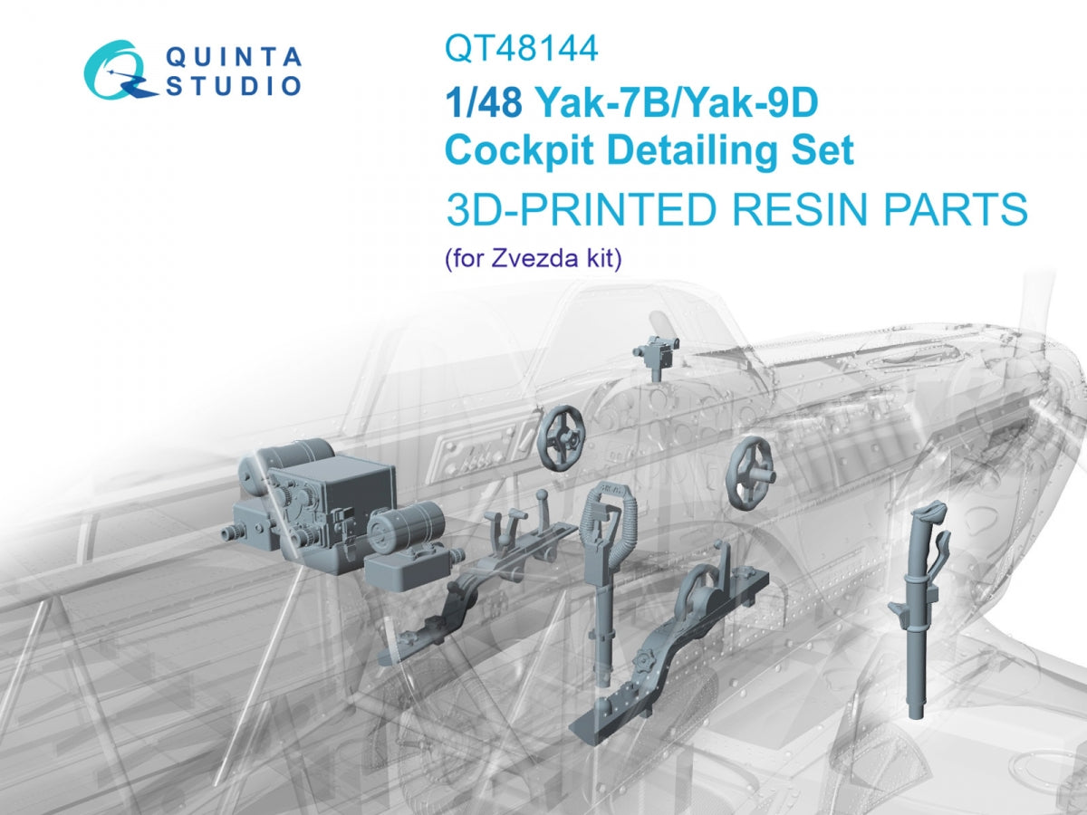 Quinta Studio QT48144 Yak-7B/Yak-9D Cockpit Set (Zvezda) 1/48