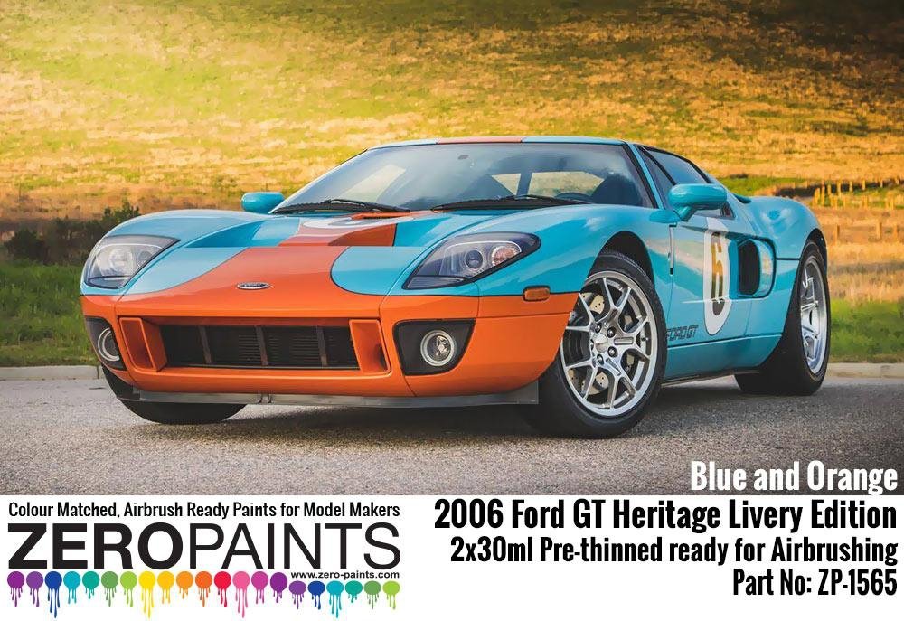 Zero Paints ZP-1565 2006 Ford GT Heritage Livery Edition Blue and Orange Paint Set 2x30ml – Bild 2