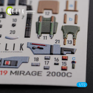 KELIK K72119 Mirage 2000C interior 3D decals forModelSvit kit 1/72 – immagine 3