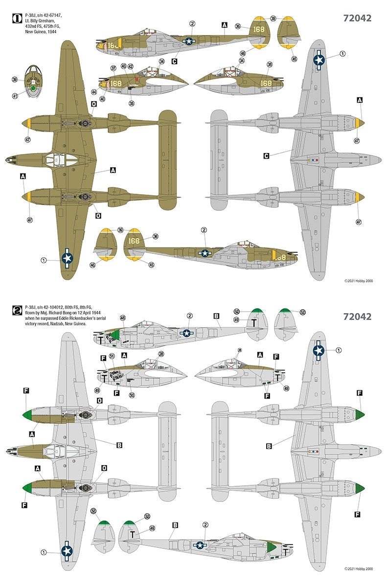 Hobby 2000 72042 P-38J Lightning - Pacific 1944 1/72 – image 3