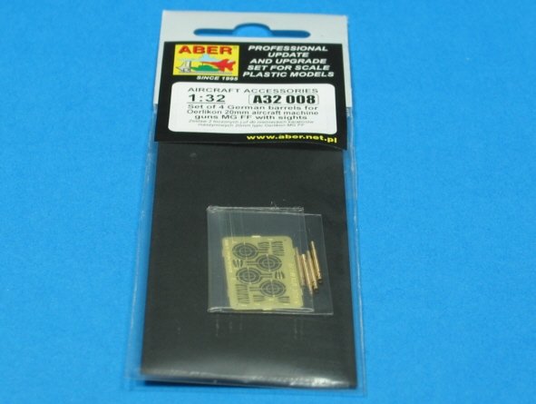 Aber A32008 Set of 4 barrels for German Oerlikon 20mm aircraft machine guns MG FF with sights 1/32 – Bild 5