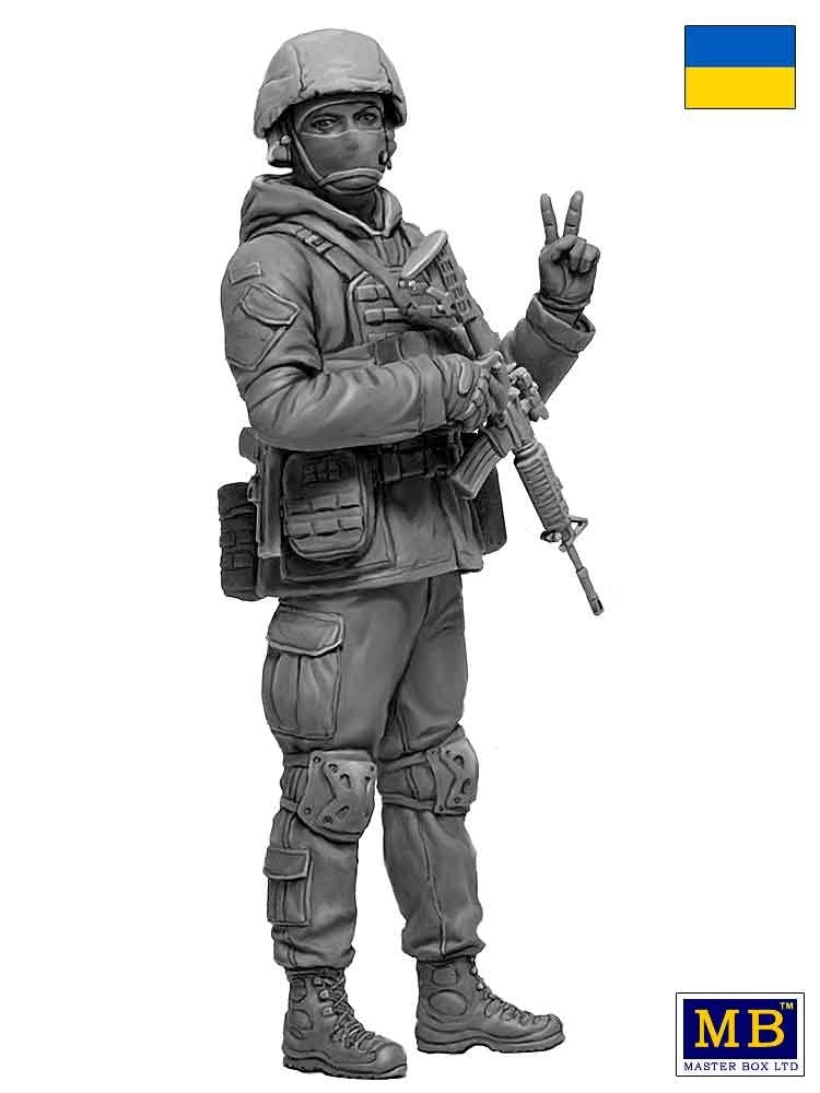 Master Box 24085 Russian-Ukrainian War series, Kit No 1. Ukrainian soldier, Defence of Kyiv, March 2022 1/24 – Bild 3