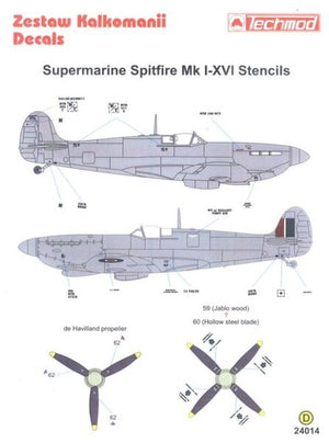 Techmod 24014 Spitfire Stencils 1/24 – immagine 2