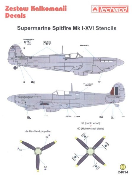Techmod 24014 Spitfire Stencils 1/24 – immagine 2