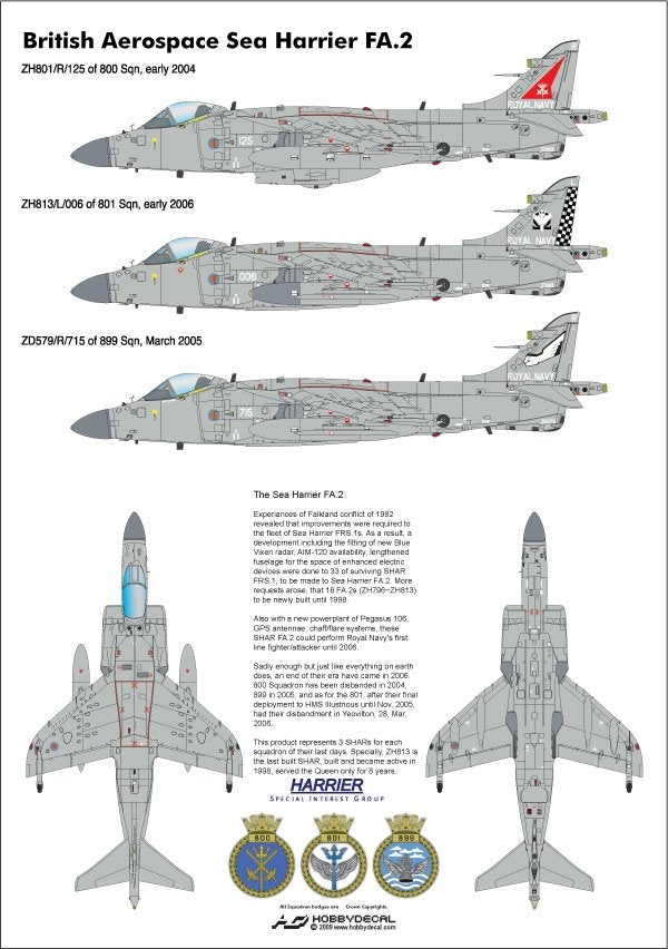HobbyDecal AL48011V1 Sea Harrier FA.2 1/48