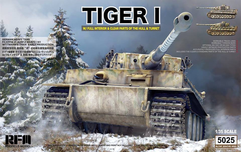 Rye Field Model 5025 German Tiger I Early Production Wittmann&amp;#39;s Tiger 504 FULL Interior 1/35