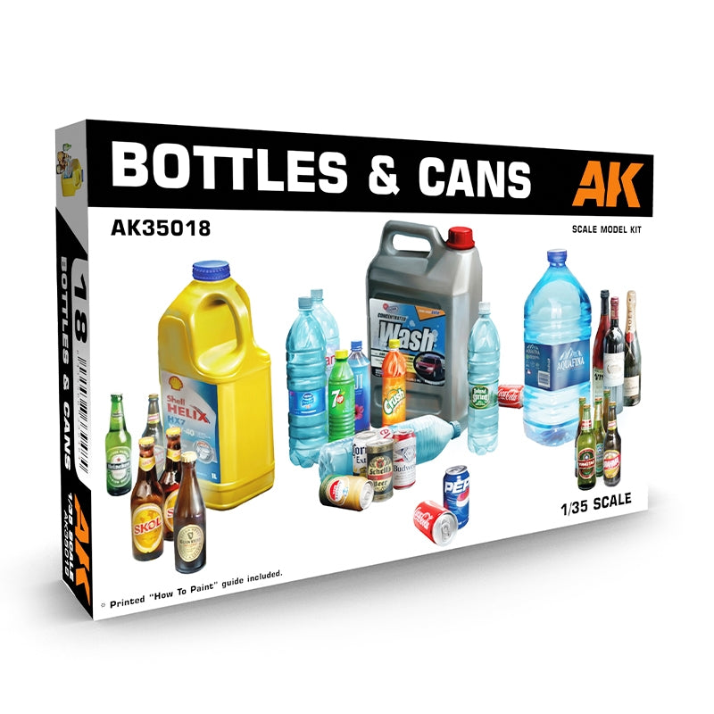 AK Interactive AK35018 BOUTEILLES ET CANETTES 1/35