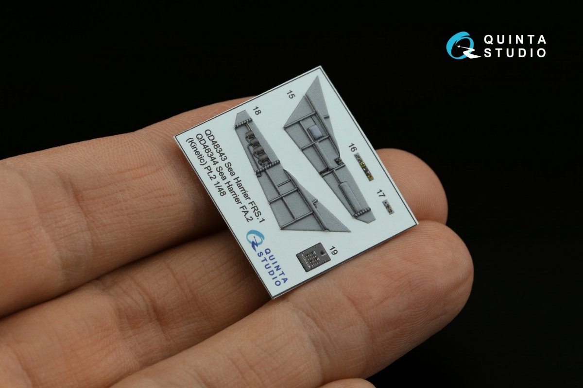 Intérieur imprimé en 3D et coloré sur papier décalcomanie Quinta Studio QD48344 Sea Harrier FA.2 (Kinetic) 1/48 – image 5