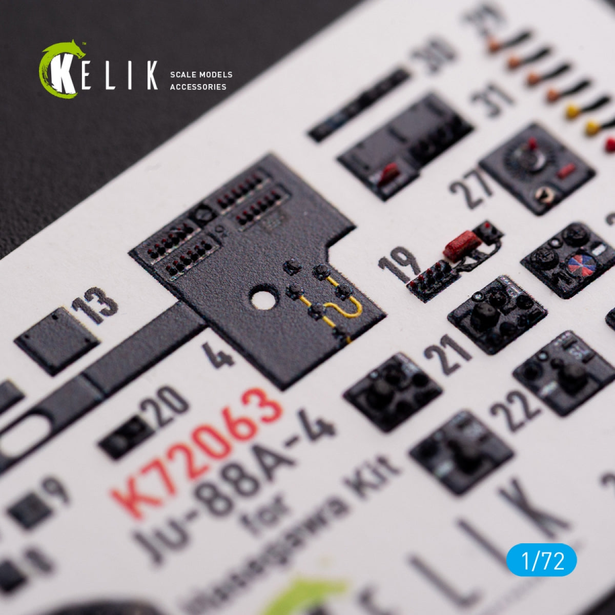 KELIK K72063 Junkers JU 88 A-4 interior 3D decals for Hasegawa kit 1/72 – Bild 4
