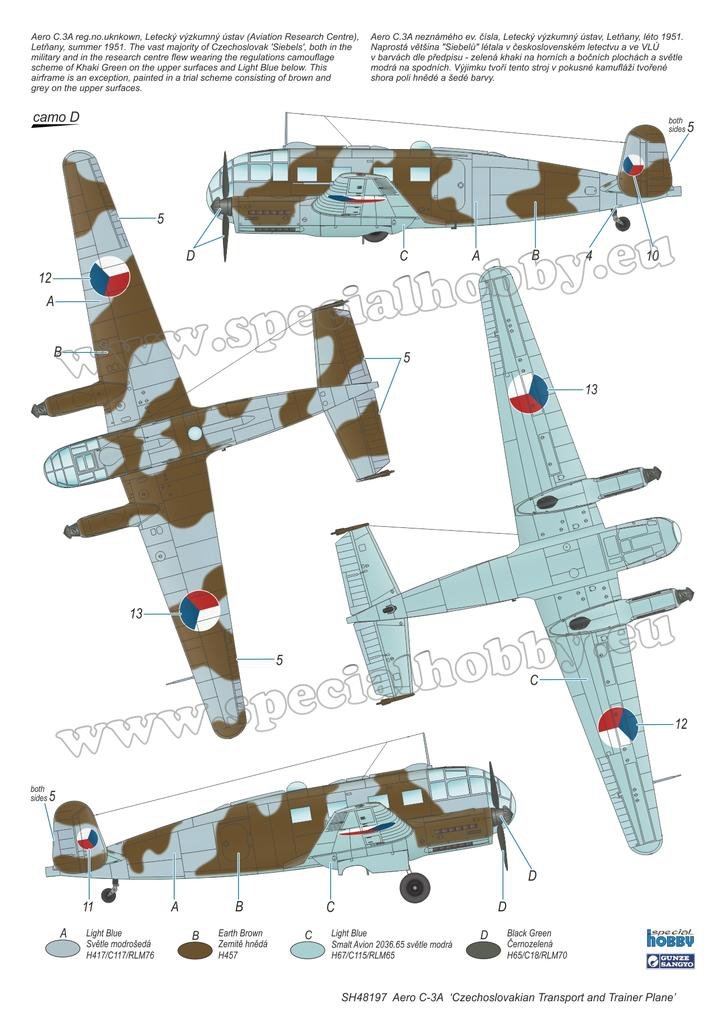 Special Hobby 48197 Aero C-3A &amp;#39;Czechoslovakian Transport and Trainer Plane&amp;#39; 1/48 – Bild 6