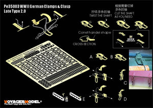 Voyager Model PE35003 WWII German Clamps &amp;amp; Clasp Late Type 2.0 (For All) 1/35 – Bild 2