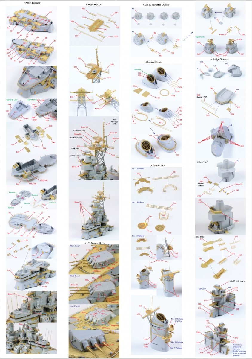 Pontos 35007F1 USS BB-61 Iowa 1984 Detail Up Set 1/350 – immagine 3