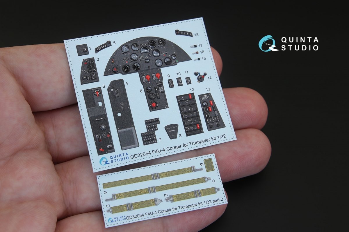 Quinta Studio QD32054 F4U-4 3D-Printed &amp;amp; coloured Interior on decal paper (for Trumpeter kit) 1/32 – imagen 2