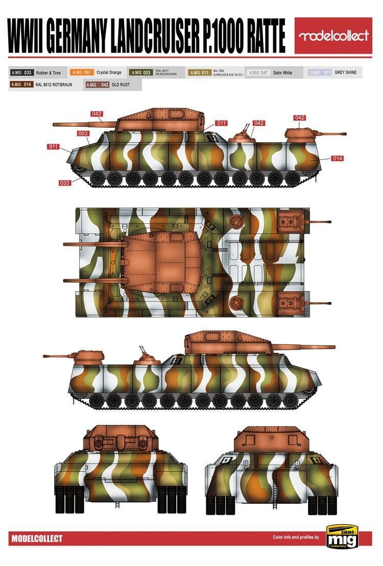 Modelcollect UA72088 WWII German Landcruiser P.1000 ratte 1/72 – Bild 3
