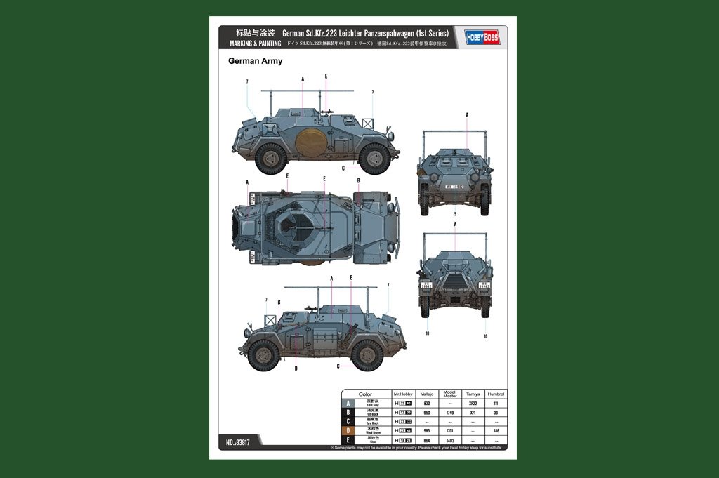 Hobby Boss 83817 allemand Sd.Kfz.223 Leichter Panzerspahwagen (1ère série) (1/35)  – image 5