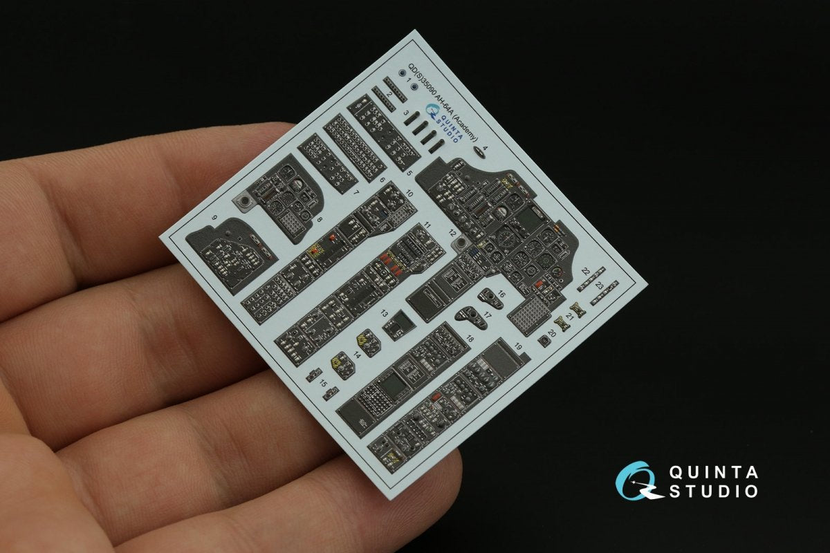 Quinta Studio QDS-35090 AH-64A 3D-Printed &amp;amp; coloured Interior on decal paper (Academy) (Small version) 1/35 – imagen 11