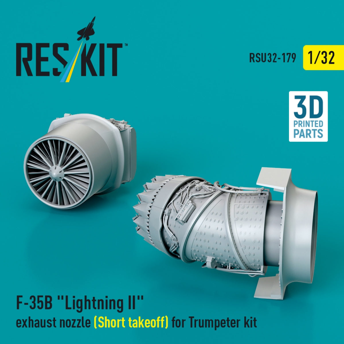 RESKIT RSU32-0179 F-35B &amp;quot;Lightning II&amp;quot; exhaust nozzle (Short takeoff) for Trumpeter kit (3D printed) 1/32 – image 2
