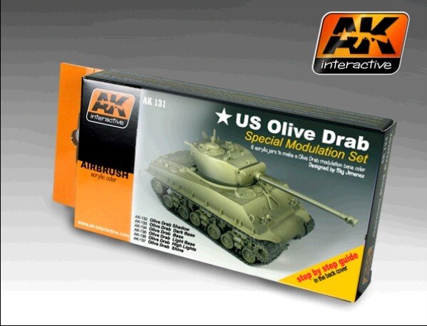 Ensemble de couleurs vert olive AK131 d'AK Interactive