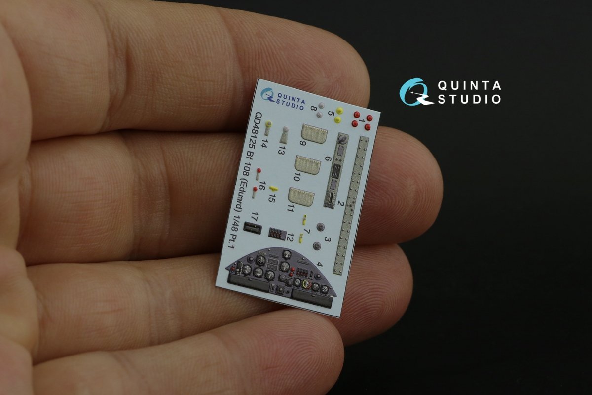 Quinta Studio QD48125 Bf108 3D-Printed &amp;amp; coloured Interior on decal paper (Eduard) 1/48 – immagine 10