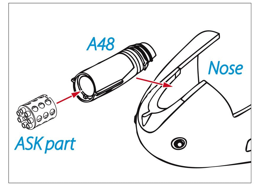 Art Scale Kit A48024 A-10C Rotary Gun Flash Suppressor 3D Print for ACA 1/48 – zdjęcie 3
