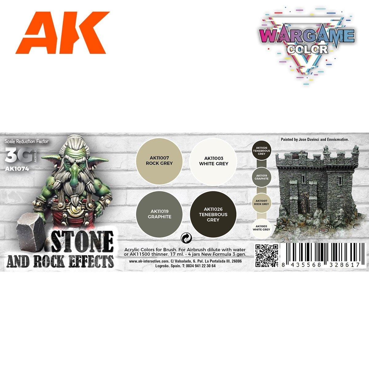 AK Interactive AK1074 WARGAME COLOR SET. EFFETS PIERRE ET ROCHE. 4 x 17 ml – image 2