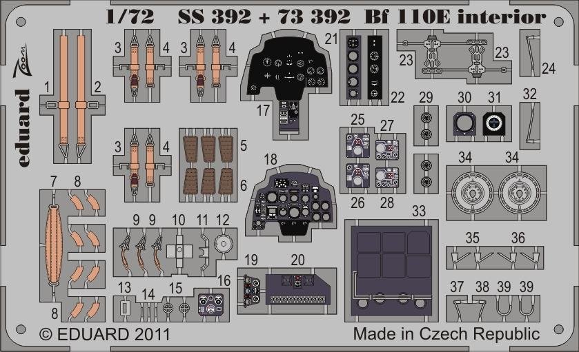 Eduard 73392 Bf 110E S. A. 1/72 AIRFIX