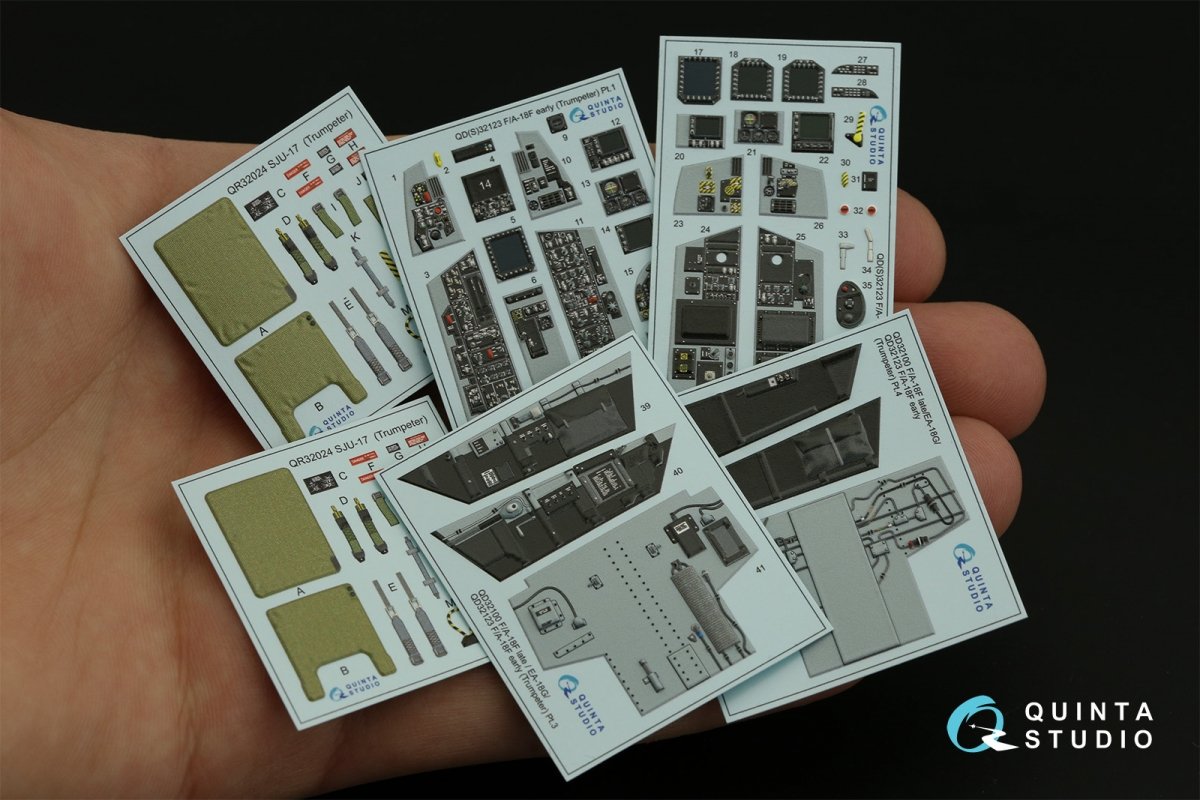 Quinta Studio QD32123 F/A-18F early 3D-Printed &amp;amp; colored Interior on decal paper (Trumpeter) 1/32 – image 2