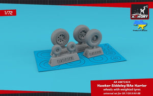 Armory Models AW72424 H.S. Harrier GR.7/GR.9/AV-8B wheels w/ weighted tyres 1/72