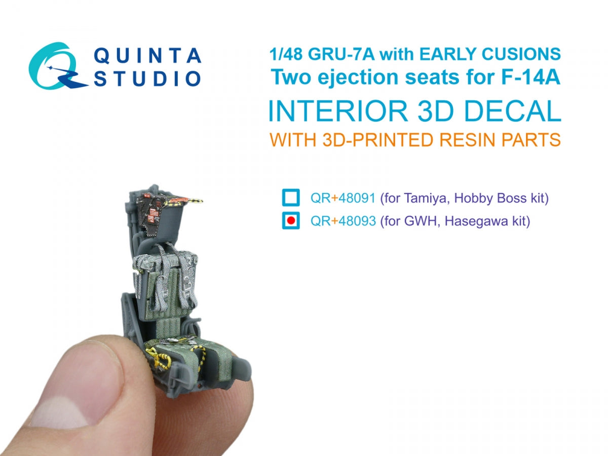 Quinta Studio QR+48093 GRU-7A early, 2 ejection seats for F-14 A (Hasegawa, GWH) 1/48