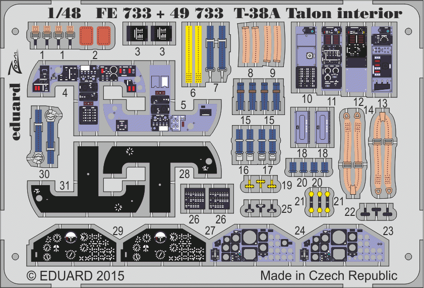 Eduard FE733 T-38A Talon interior 1/48 WOLFPACK