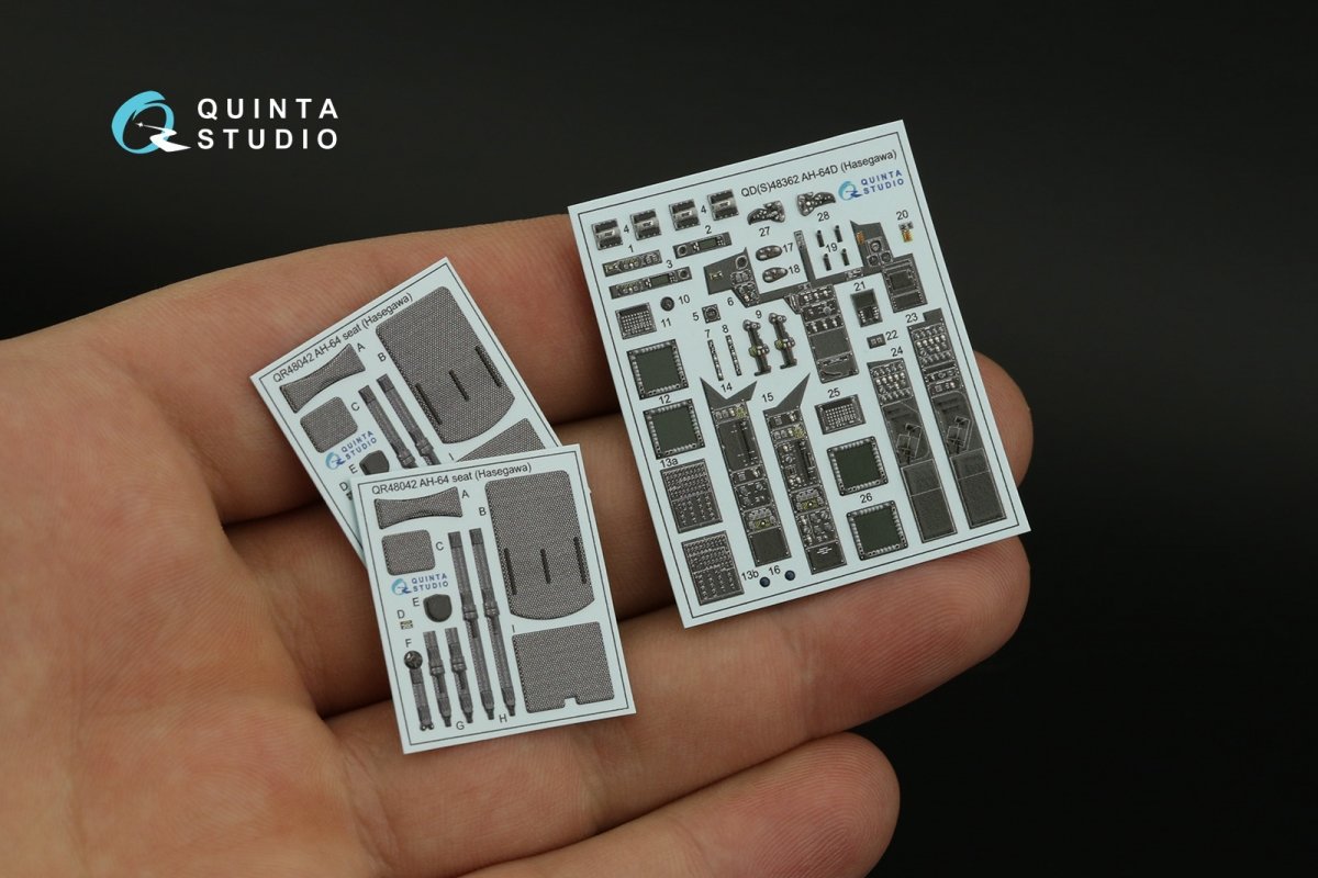 Quinta Studio QD48362 AH-64D 3D-Printed &amp;amp; coloured Interior on decal paper (Hasegawa) 1/48 – Bild 4