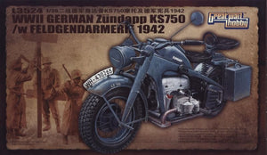 Great Wall Hobby L3524 WWII German Zundapp KS750 /w Feldgendarmerie 1942 1/35