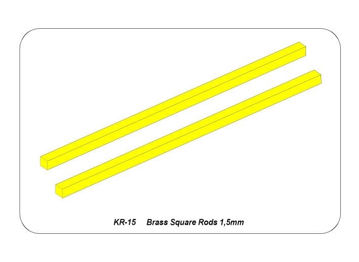 Aber KR15 KR-15 Kwadratowe prety mosiężne 1,5mm długość 245mmx2 – immagine 5