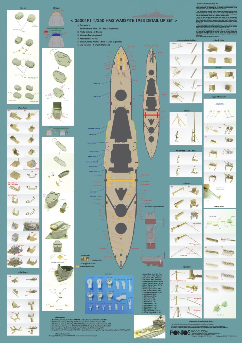 Pontos 35001F1 HMS Warspite 1943 Detail Up Set 1/350 – image 2