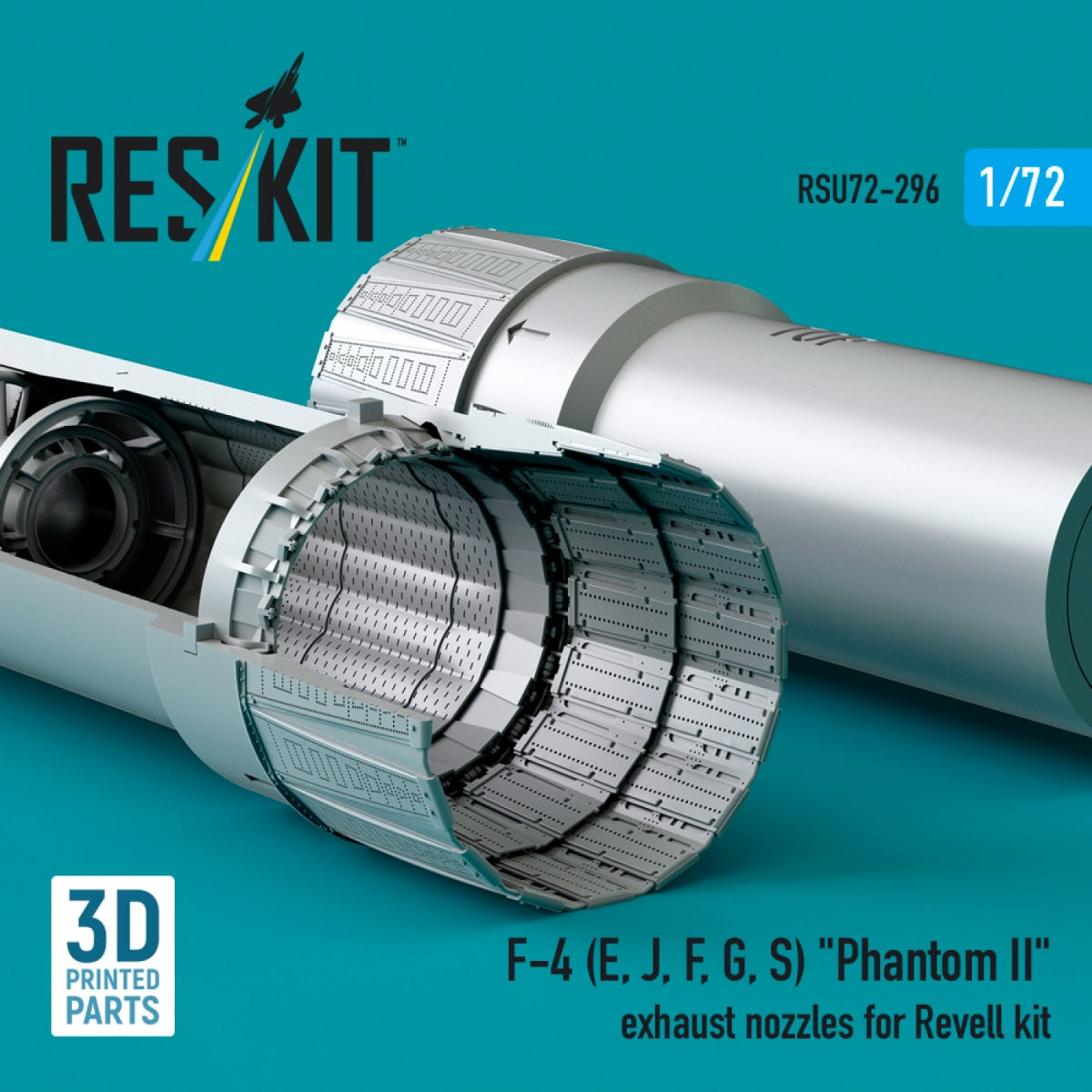 RESKIT RSU72-0296 F-4 (E, J, F, G, S) &amp;quot;Phantom II&amp;quot; exhaust nozzles for Revell kit (3D Printed) 1/72 – imagen 2