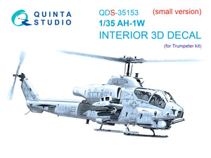 Quinta Studio QDS-35153 AH-1W 3D-Printed &amp;amp; colored Interior on decal paper (Trumpeter) (Small version) 1/35