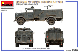 Miniart 35453 Transport de troupes allemand de 3 tonnes 3.6-36S Radkasten-Normal-Type 1/35 – image 6