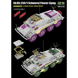 Rye Field Model 5154 Sd.Kfz. 234/1 Schwerer Panzer-Spwg. Interior Kit 1/35