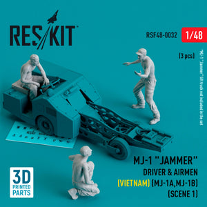 RESKIT RSF48-0032 Pilotes de brouilleur MJ-1 (Vietnam) (MJ-1A, MJ-1B) (scène 1) (3 pièces) (Impression 3D) 1/48