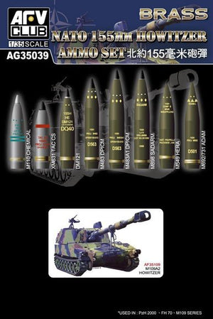 AFV Club AG35039 155mm HOWITZER AMMO SET (BRASS) 1/35