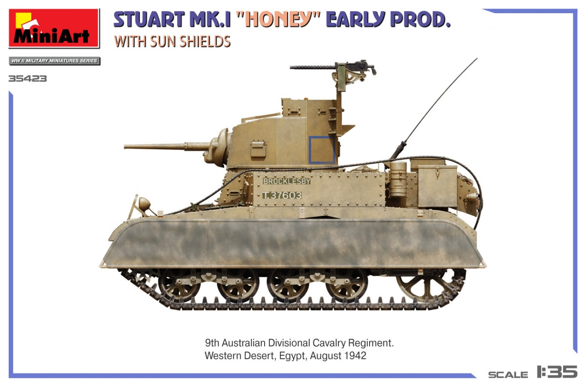 MiniArt 35423 Stuart Mk.I “Honey” Early Prod. w/Sun Shields 1/35 – immagine 5
