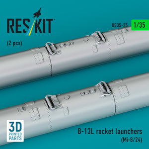 RESKIT RS35-0025 B-13L rocket launchers (2 pcs) (Mi-8/24) (3D printed) 1/35 – imagen 3