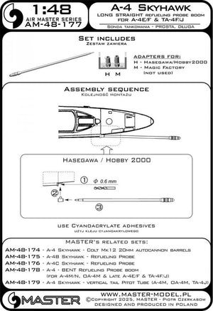 Master AM-48-177 A-4 Skyhawk - DŁUGI, PROSTY wysięgnik sondy tankowania (używany w wersjach A-4E/F &amp;amp; TA-4F/J) 1/48 – zdjęcie 4